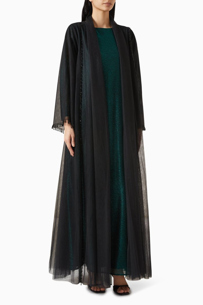

Embellished Abaya Set, Green