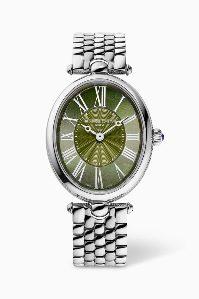 

Classics Art Deco Oval Stainless Steel Quartz Watch, 30mm, Green