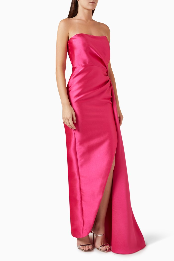 

Side-slit Gown in Taffeta, Pink