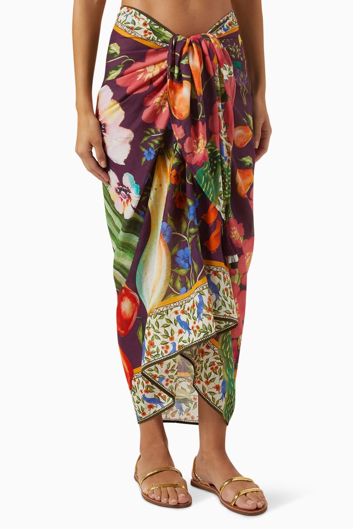 

Marine Seed Sarong Cover-up in Modal, Multicolour