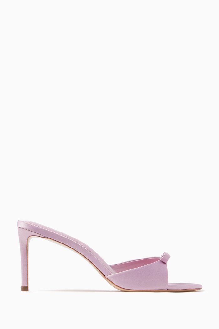 

Albie 65 Mule Sandals in Satin, Pink