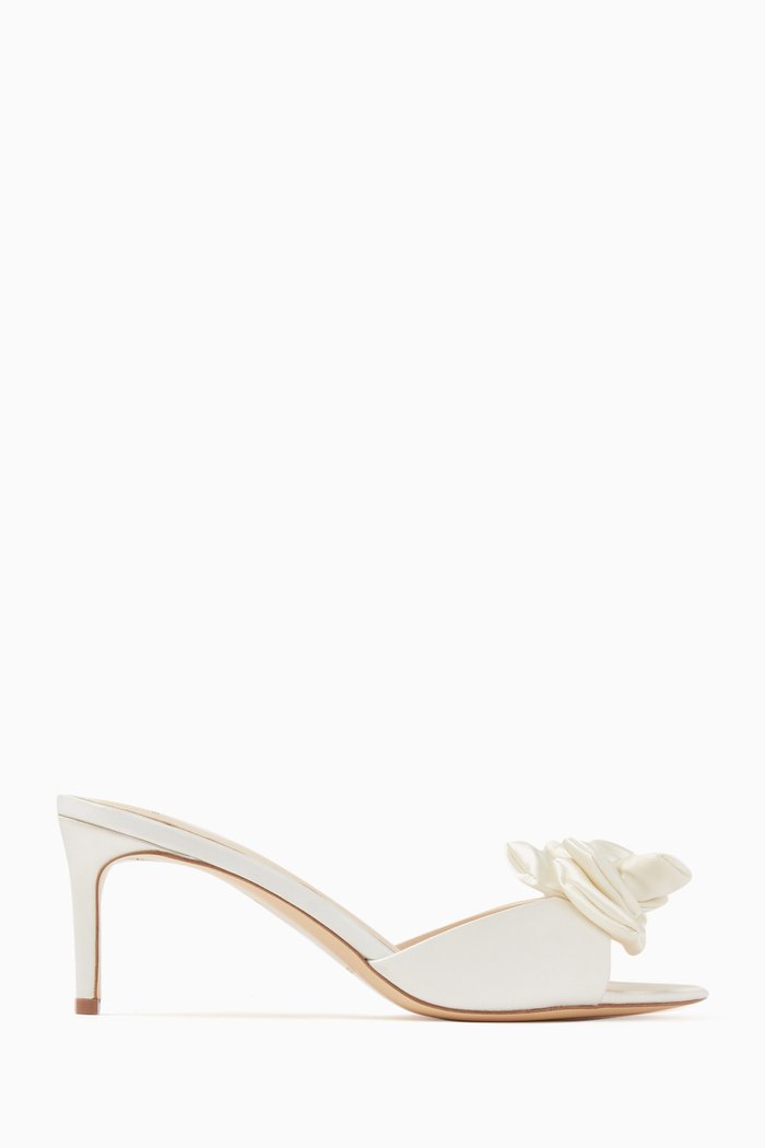 Josey 65 Mule Sandals in Satin, White