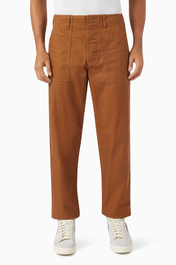 

Fatigue Pants in Cotton Twill, Brown