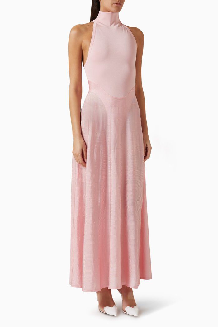 

Flared Dress in Shiny-viscose, Pink