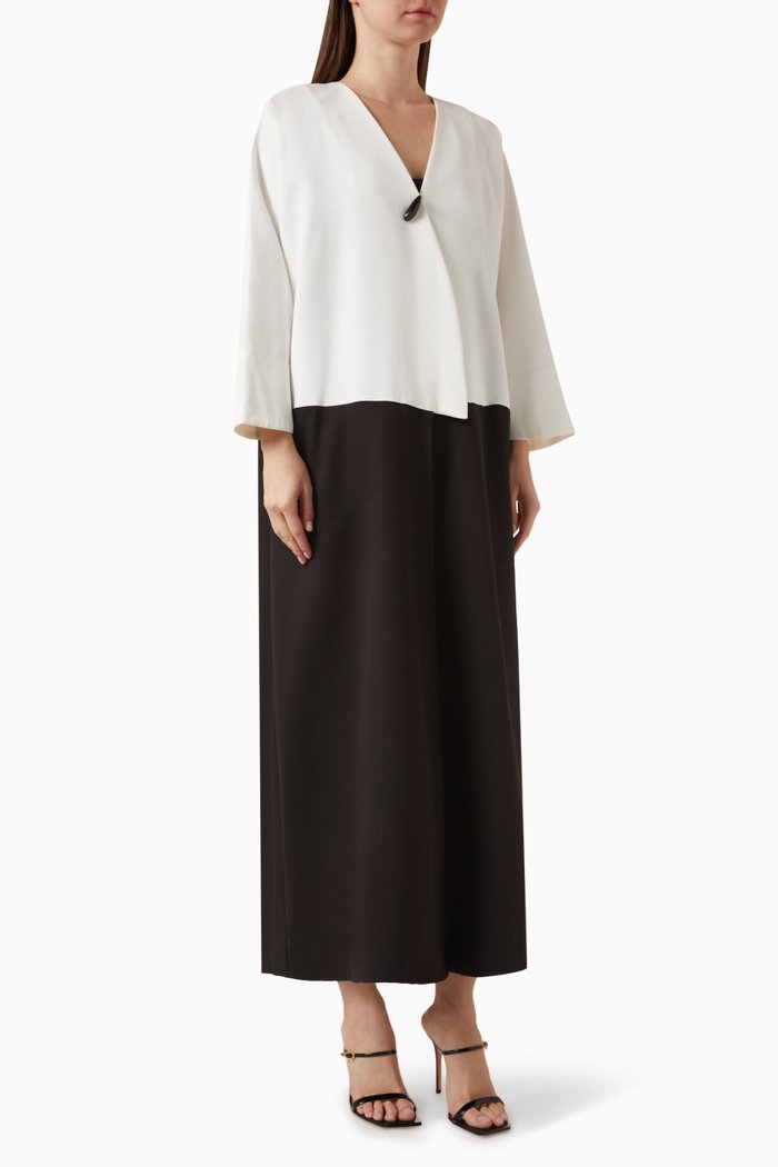 

Two-tone Abaya, White