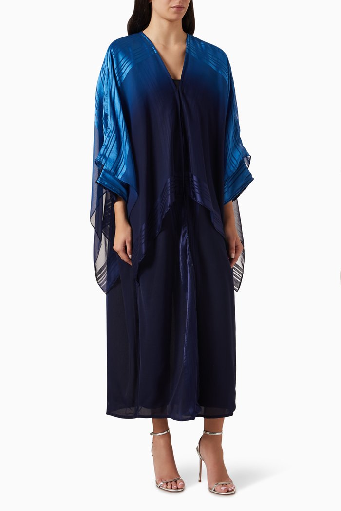 

Ombre Striped Abaya, Blue