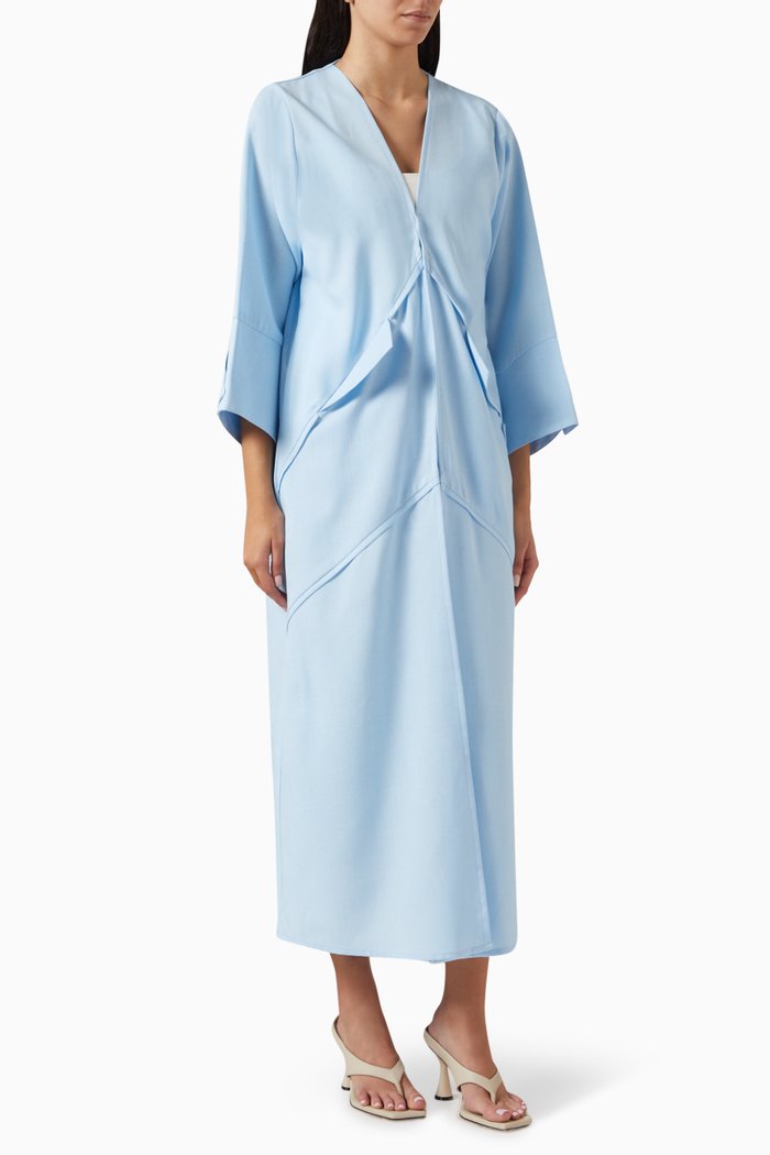 Flap Pocket Abaya, Blue
