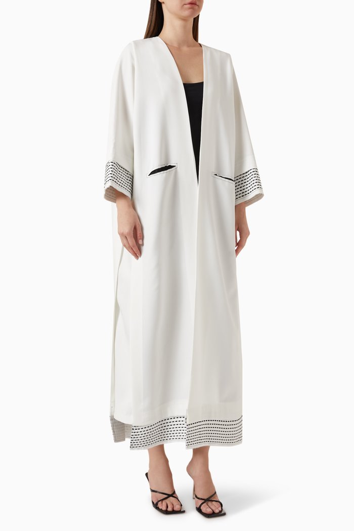 

Embroidered Abaya, White