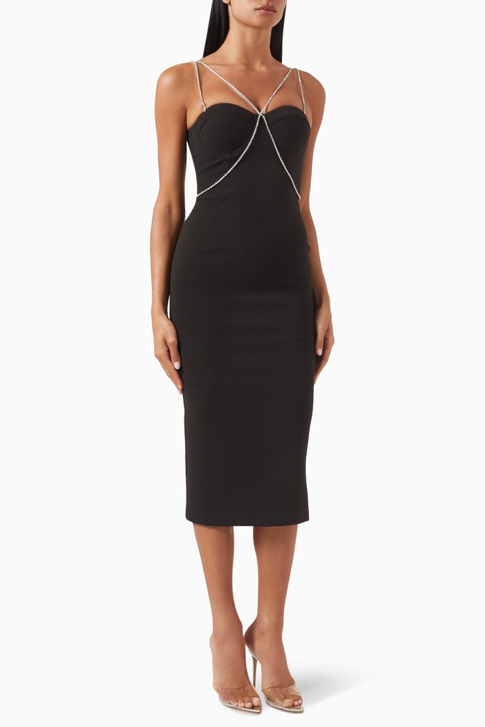 

Cooper Embellished Midi Dress, Black