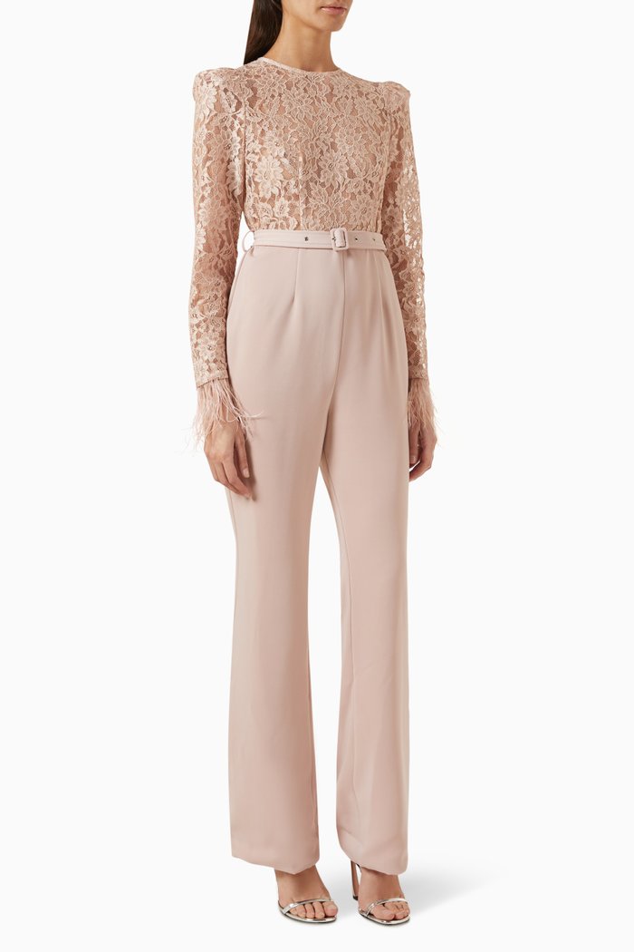 

Eli Jumpsuit in Lace, Pink