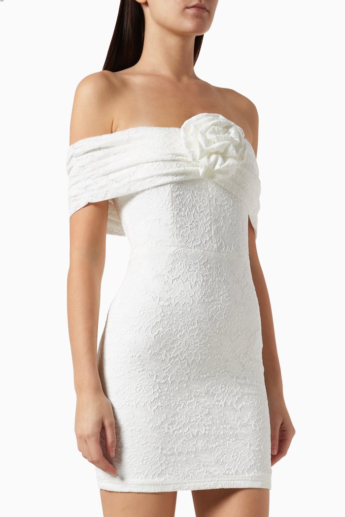 

Anya Midi Dress in Sequins, White