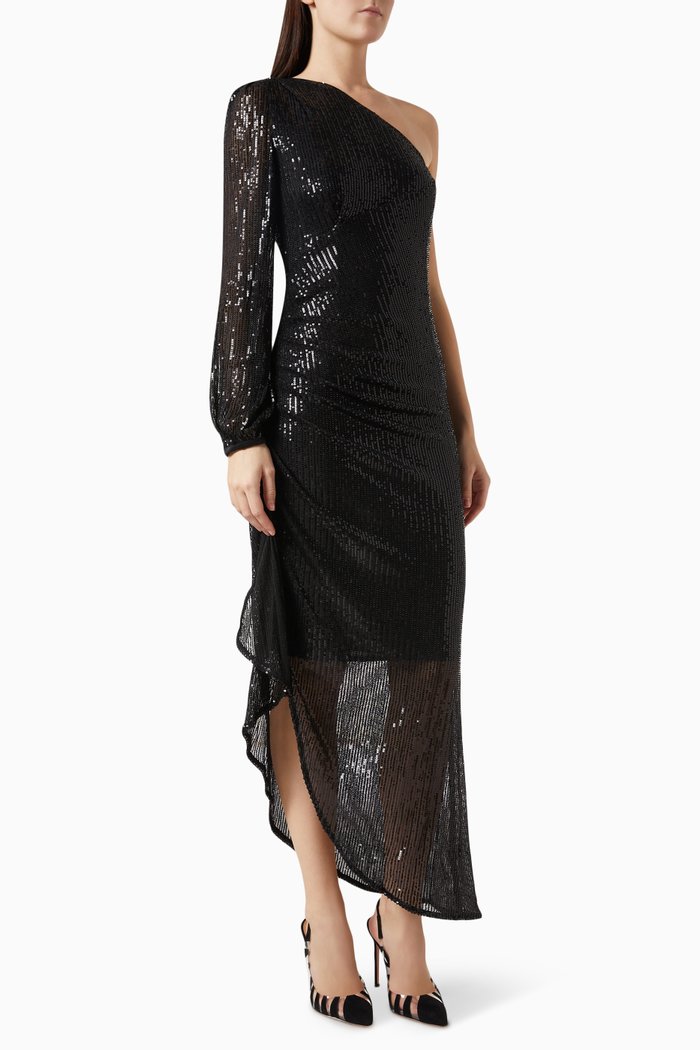 

Ria Sequin-embellished Midi Dress, Black
