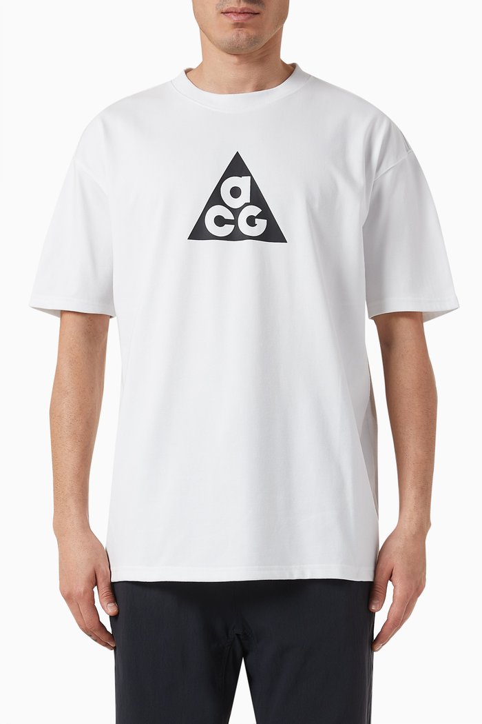 

ACG Logo Print T-shirt in Nylon Blend, White