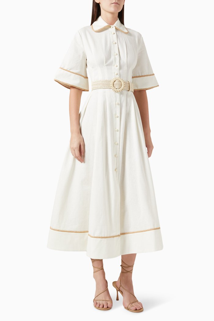 

Lucia Shirt Dress in Linen, Neutral