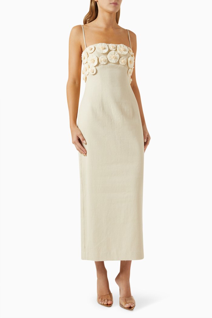 

Bowie Raffia Mini Skirt in Cotton-blend, Neutral