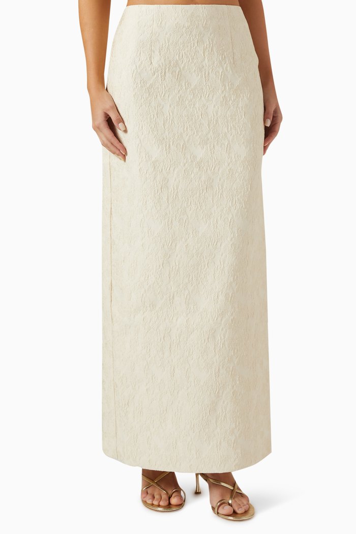 

Bowie Raffia Mini Skirt in Cotton-blend, Neutral