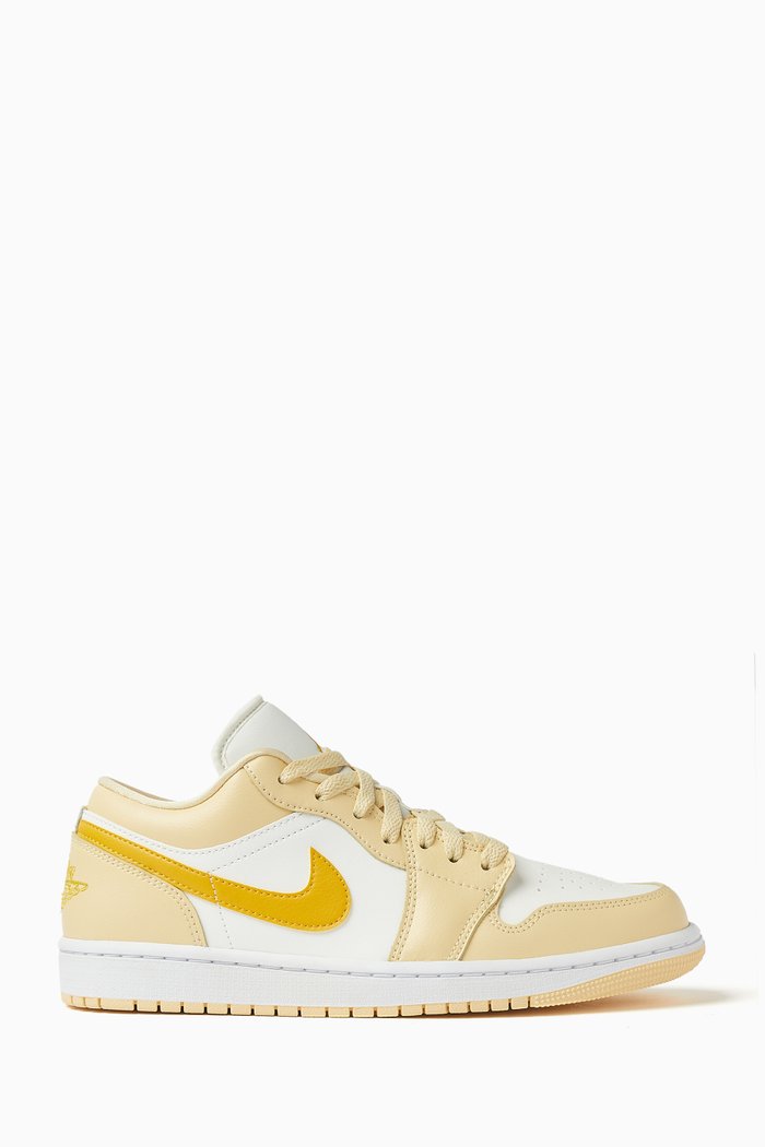 

Air Jordan 1 Low Top Sneakers in Leather & Suede, Neutral