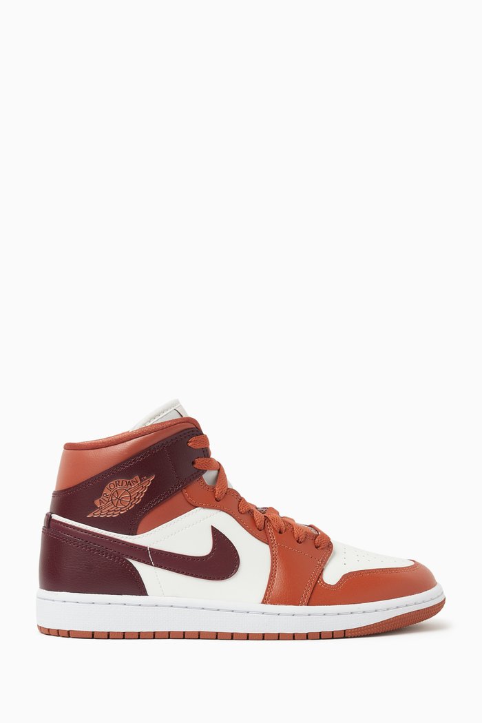

Air Jordan 1 Mid SE Sneakers in Leather & Suede, Brown