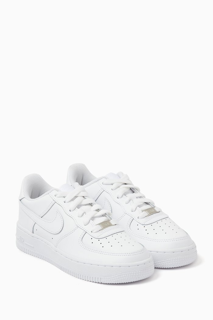 

Kids Air Force 1 Mid Sneakers in Leather, White