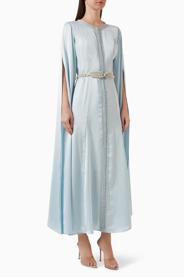 

Moroccan Embroidered Kaftan Dress, Blue