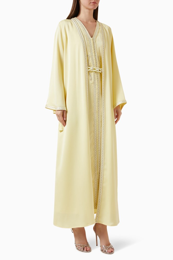 Moroccan Kaftan Set, Yellow
