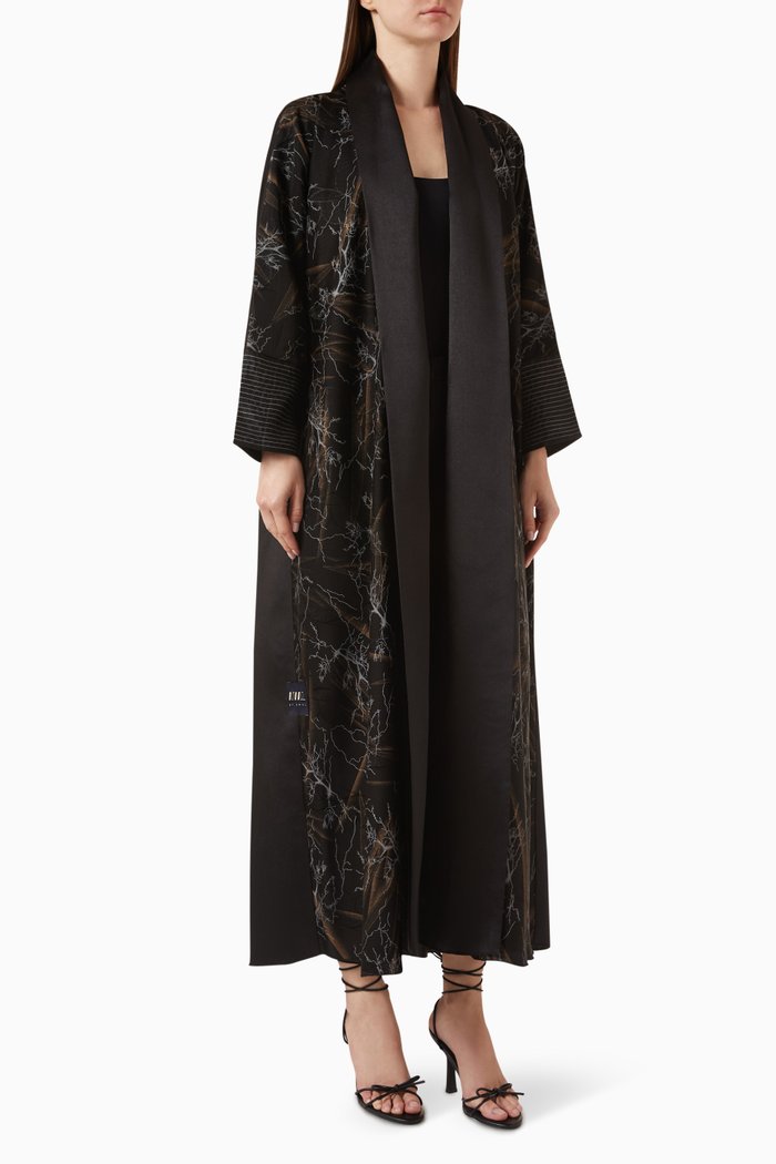 

Abstract Abaya in Organza, Black