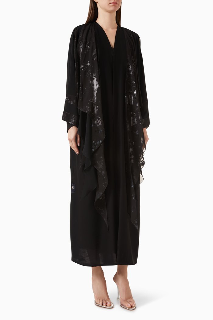 

Layered Abaya in Chiffon, Black