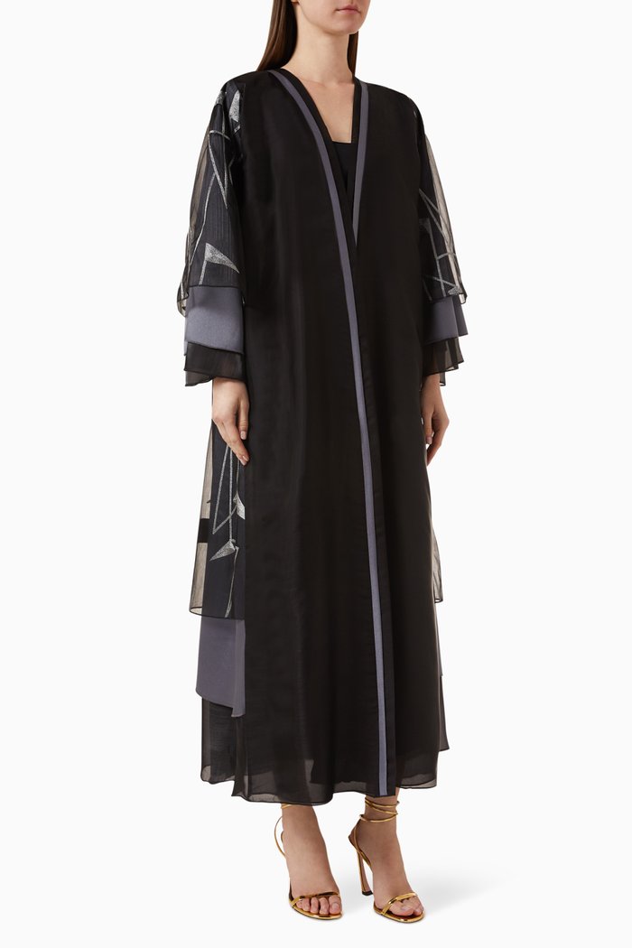 

Abstract Abaya in Organza, Black