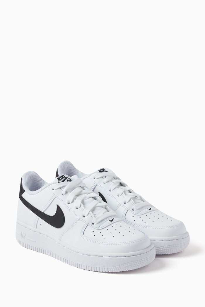 Kids Air Force 1 Sneakers in Leather, White