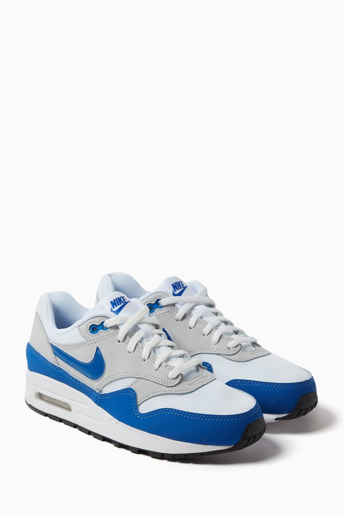 

Air Max 1 Sneakers in Leather & Mesh, White