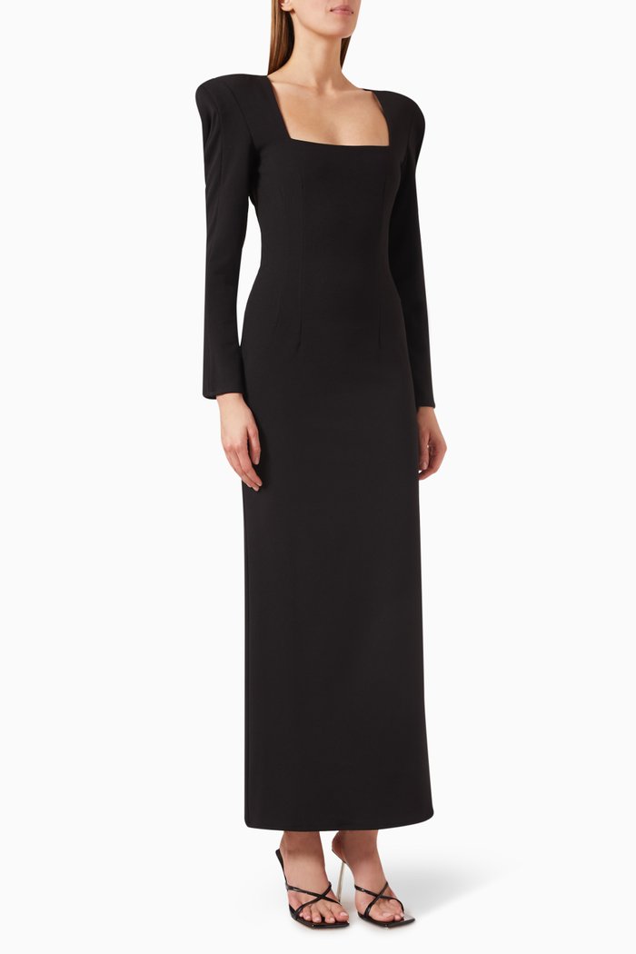 Corset Maxi Dress, Black