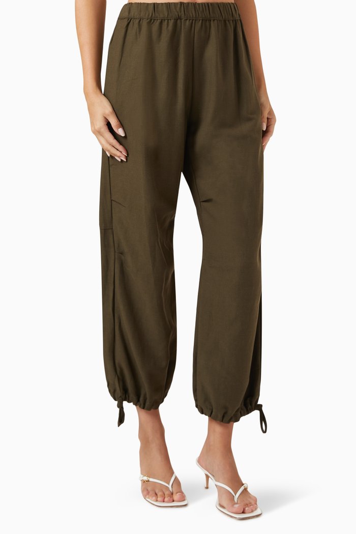 

Flight Drawstring Pants in Twill, Green