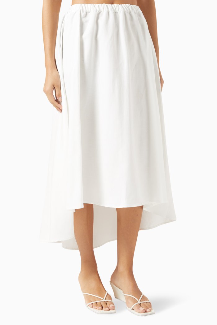 

Twill Circle Skirt in Linen-blend, Neutral