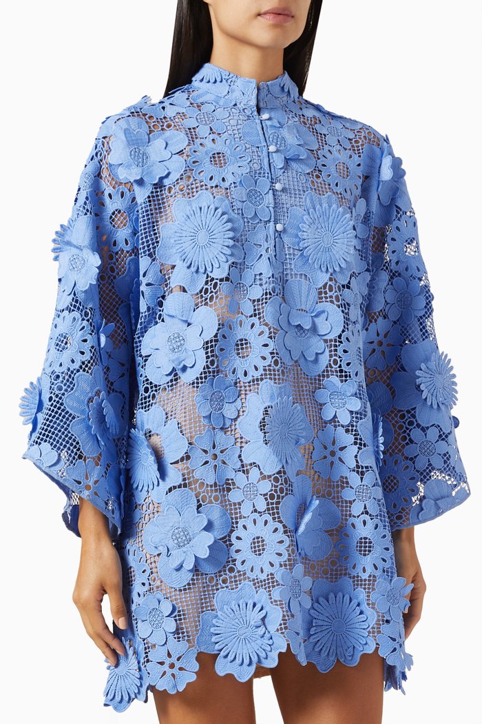 

60's Mini Kaftan in Lace, Purple