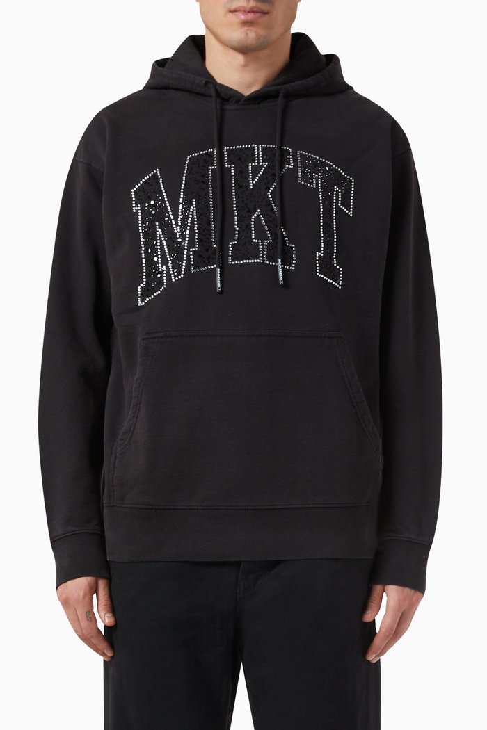 

MKT Embellished Arc Hoodie in Cotton-fleece, Black