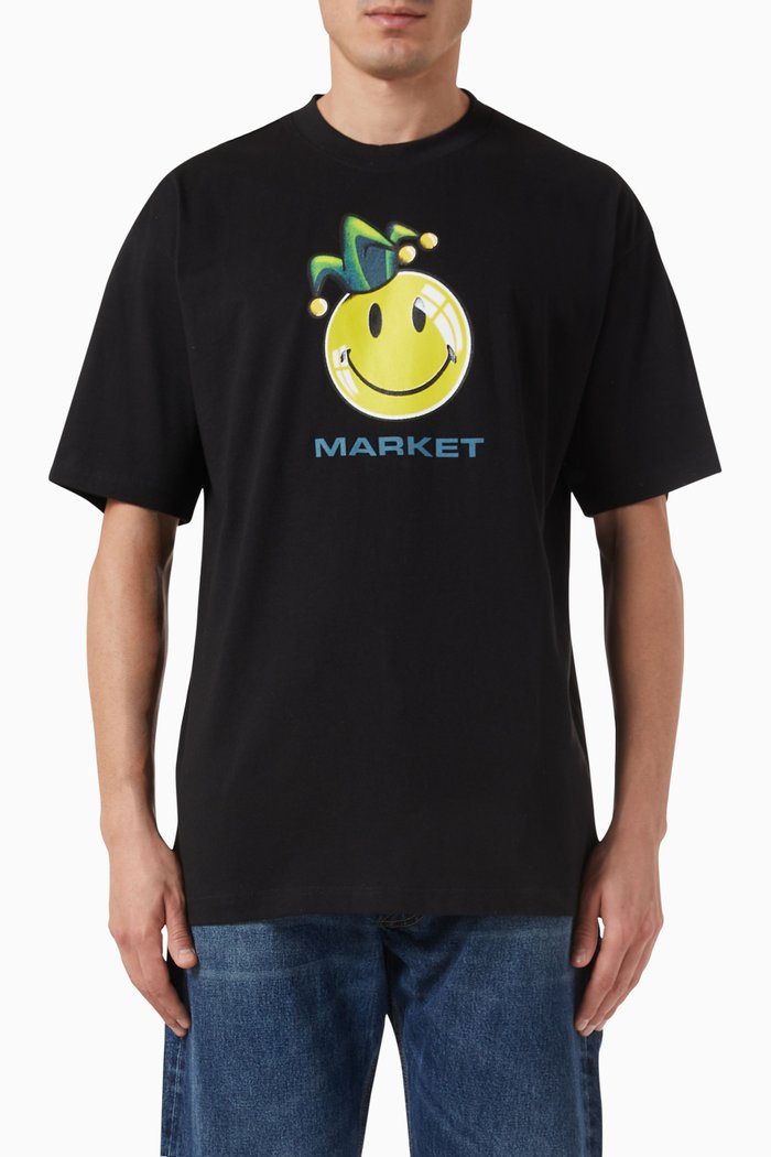 Smiley® Fool T-shirt in Cotton-jersey, Black