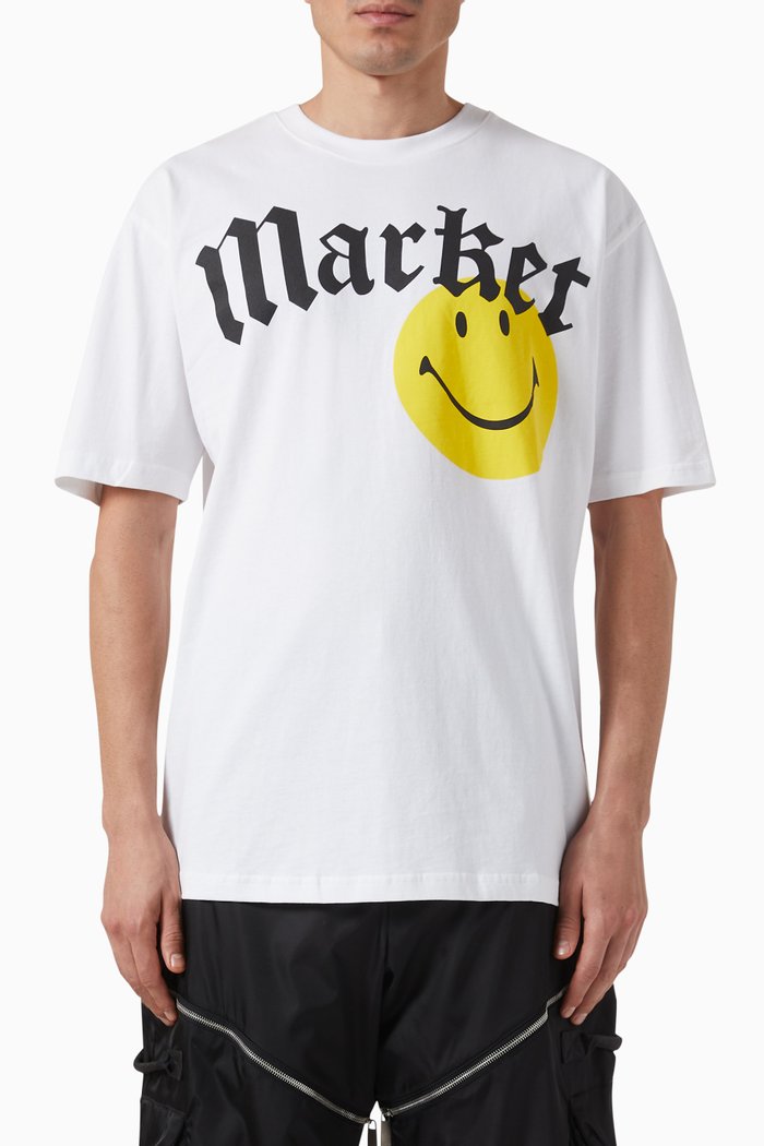 Smiley® Gothic T-shirt in Cotton-jersey, White