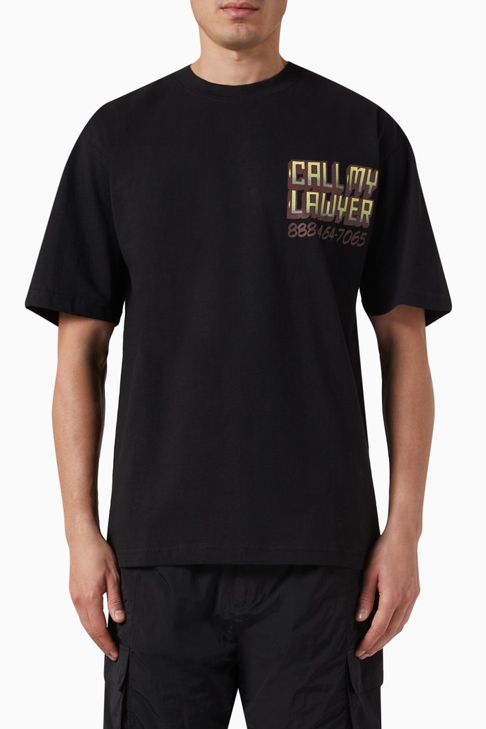 

Call My Lawyer Sign T-shirt in Cotton-jersey, Black