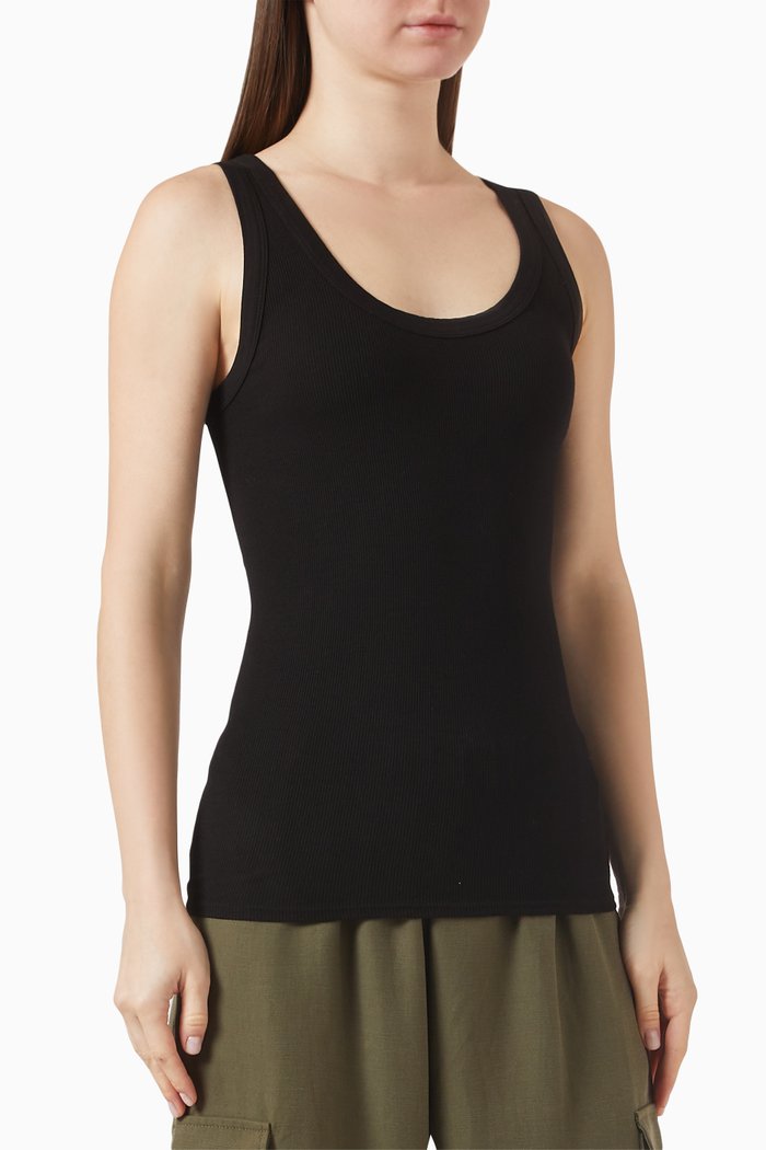 

Bold Tank Top in Silk-knit, Black