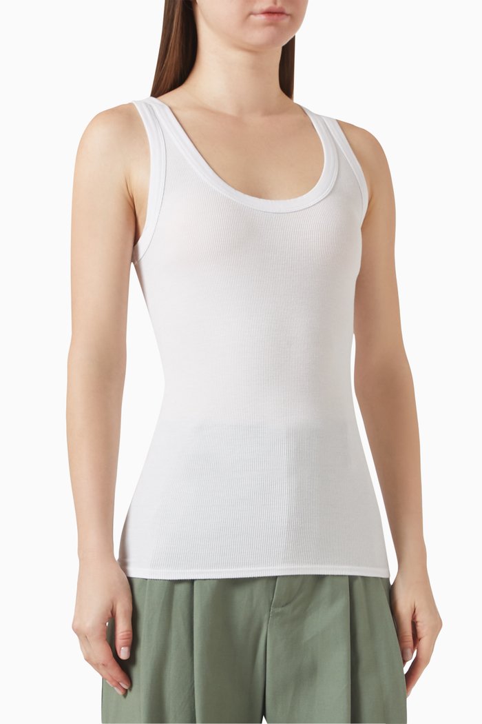 

Bold Tank Top in Silk-knit, White