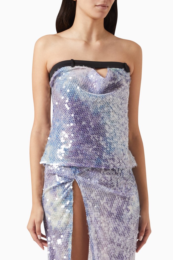 

Tina Strapless Top in Sequins, Multicolour