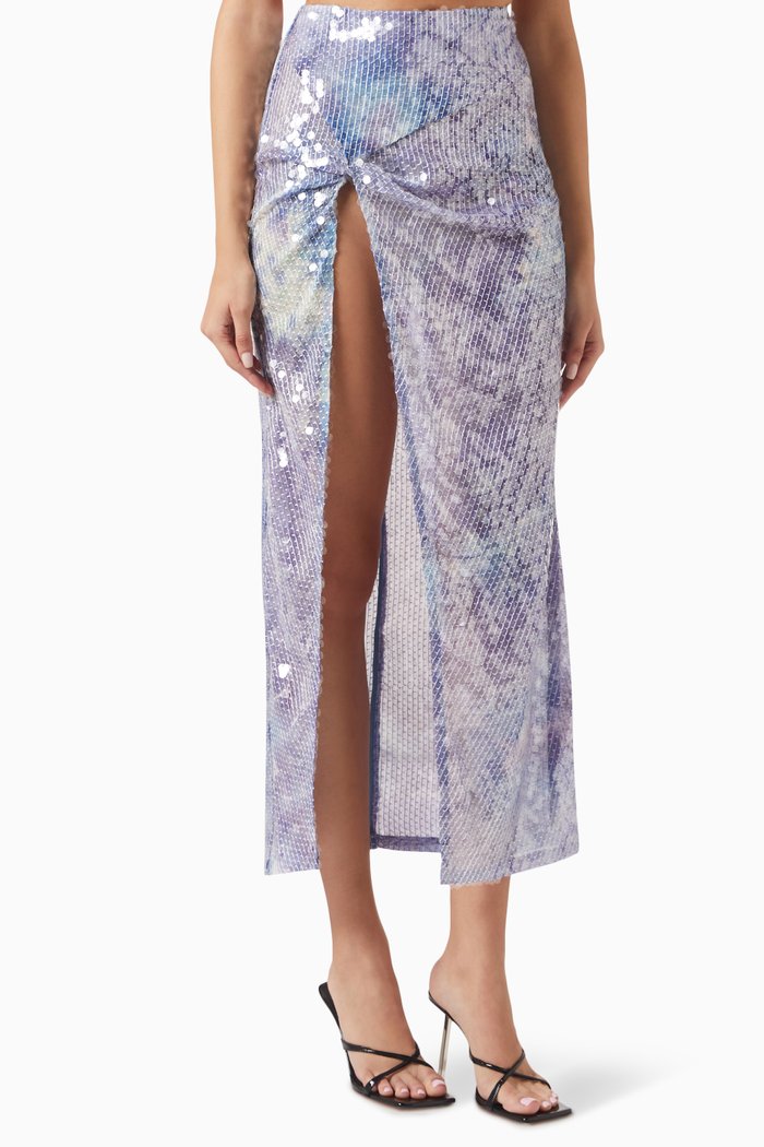 

Aditi Slit Midi Skirt in Sequins, Multicolour