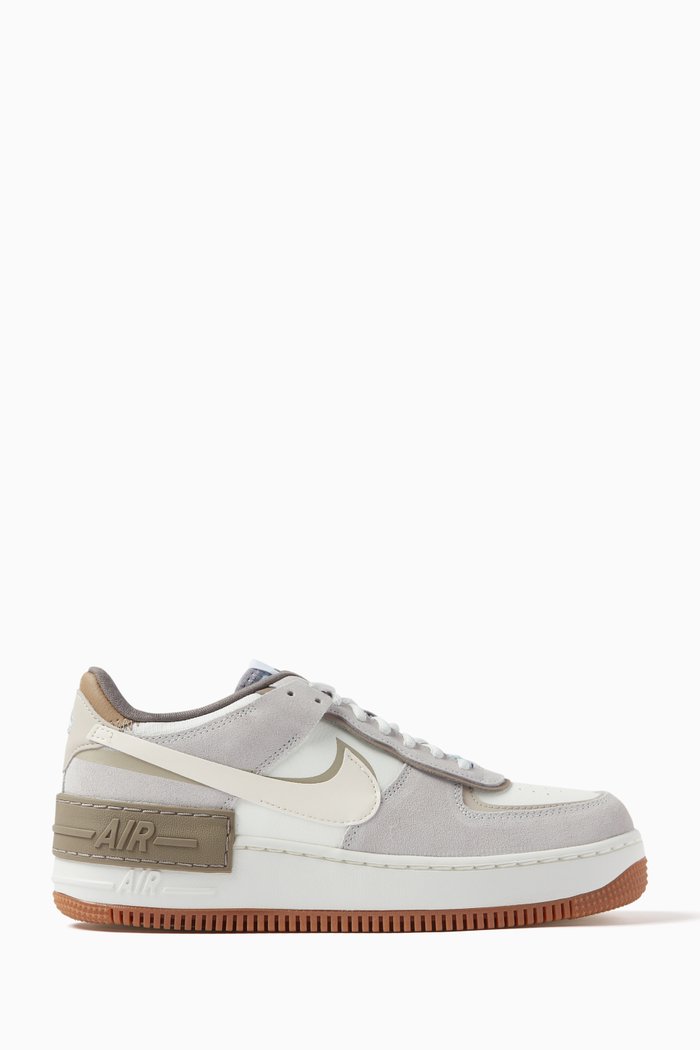 

Air Force 1 Shadow Sneakers in Leather & Suede, Neutral
