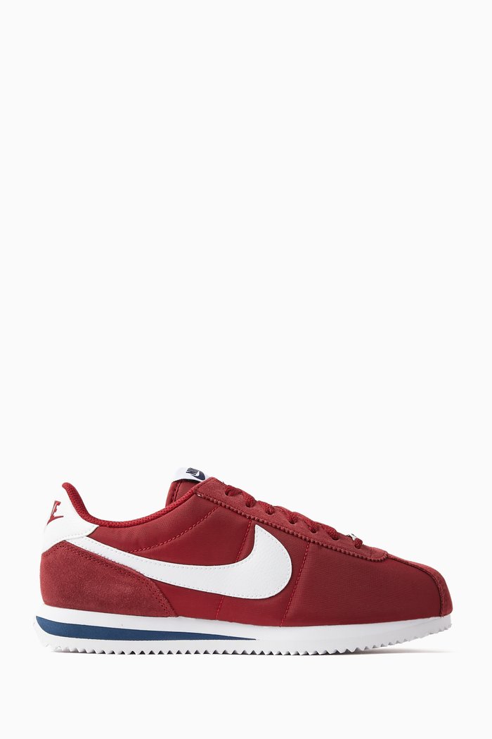 

Cortez TXT Sneakers in Suede & Nylon, Red