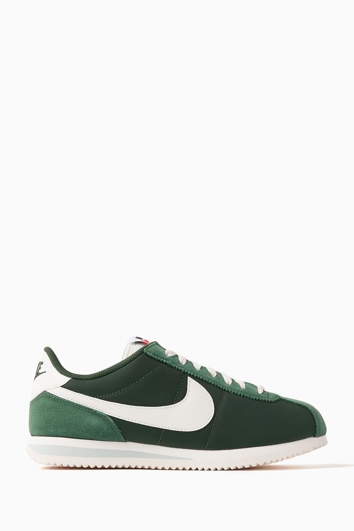 

Cortez TXT Sneakers in Suede & Nylon, Green