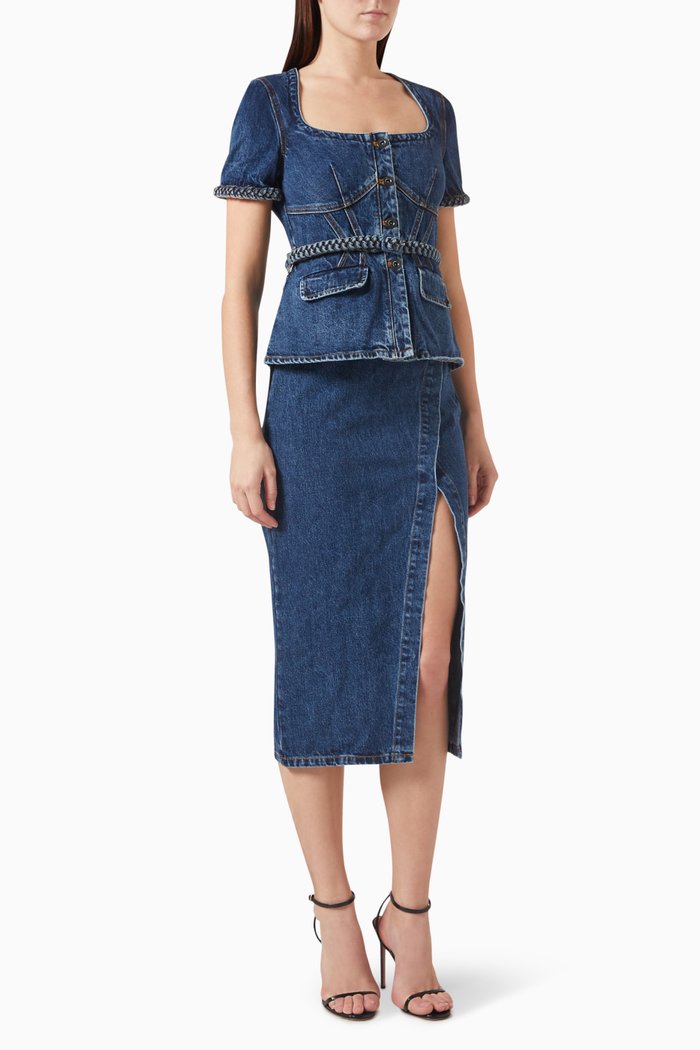

Midi Dress in Denim, Blue