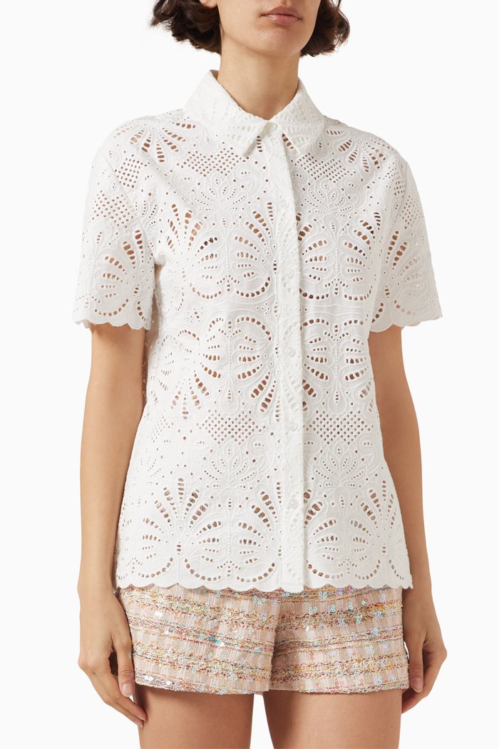 

Embroidered Shirt in Cotton, White