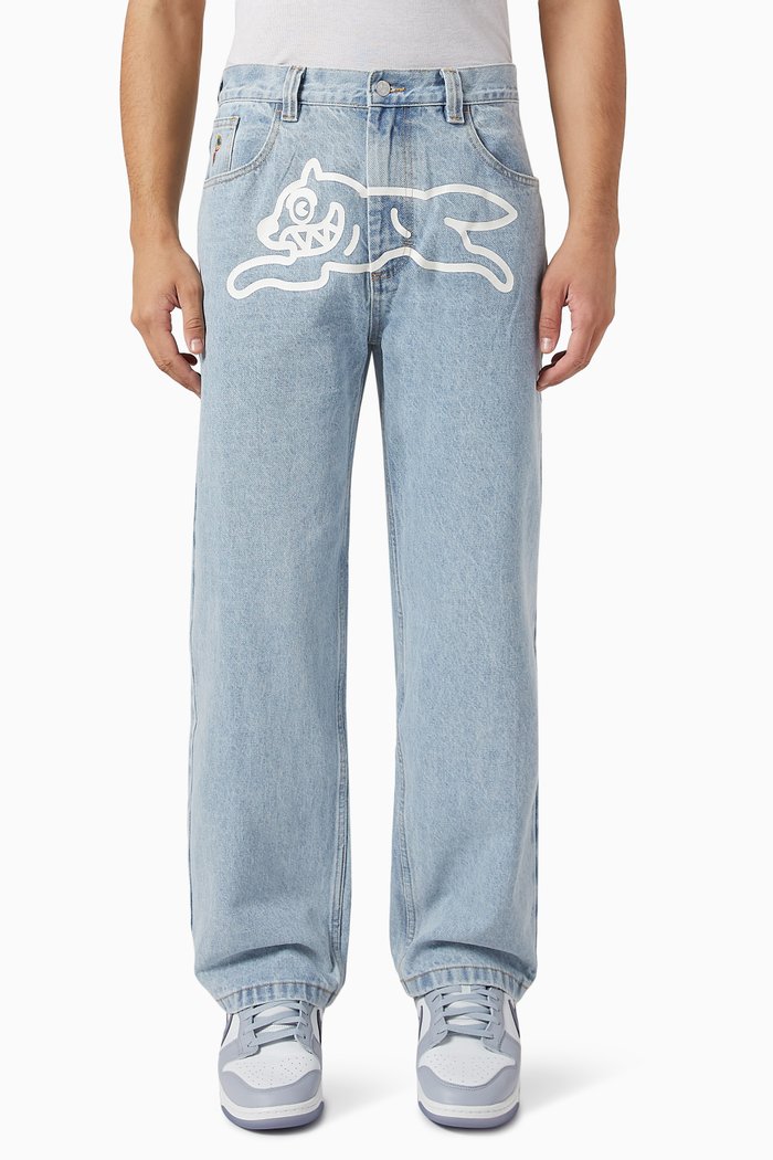 

Running Dog Double Scoop Jeans, Blue