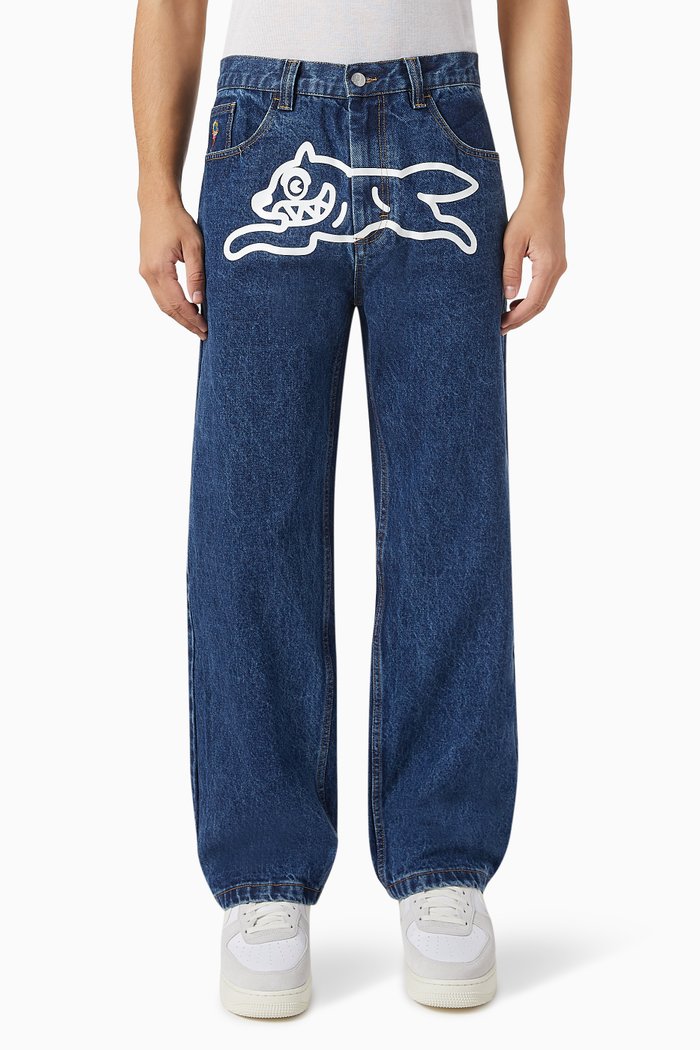 

Running Dog Double Scoop Jeans, Blue
