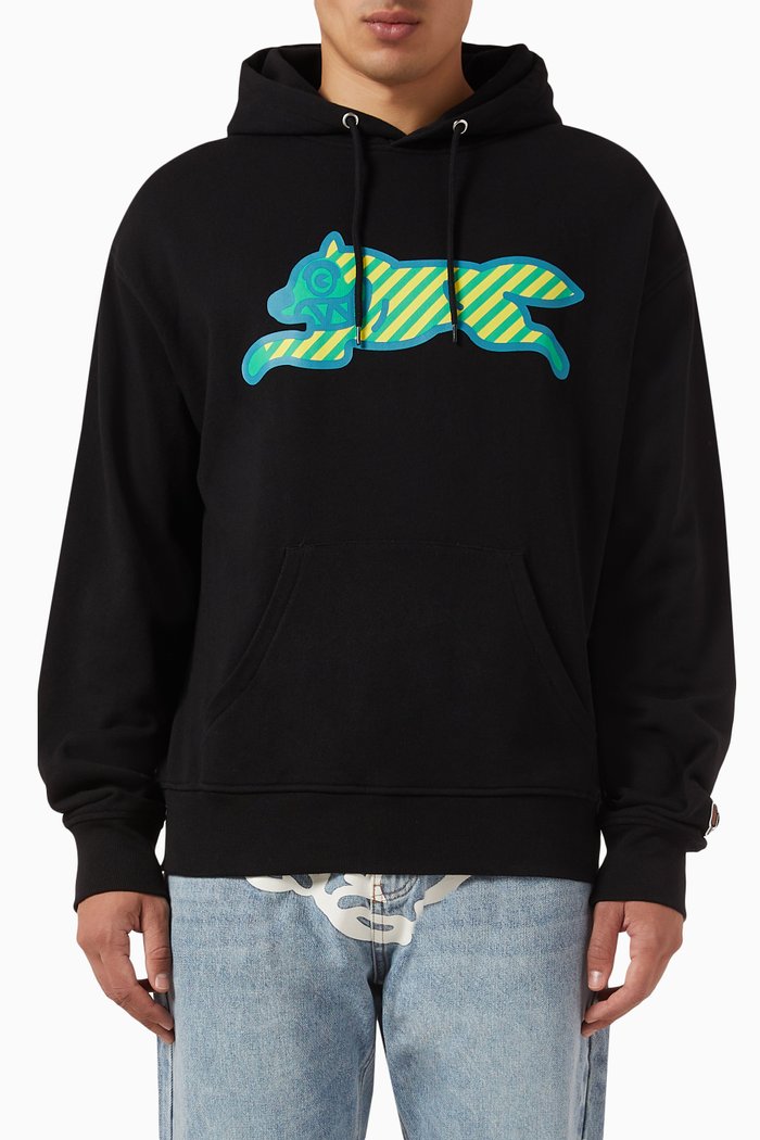 

Running Dog Hoodie in Cotton Loopback, Black